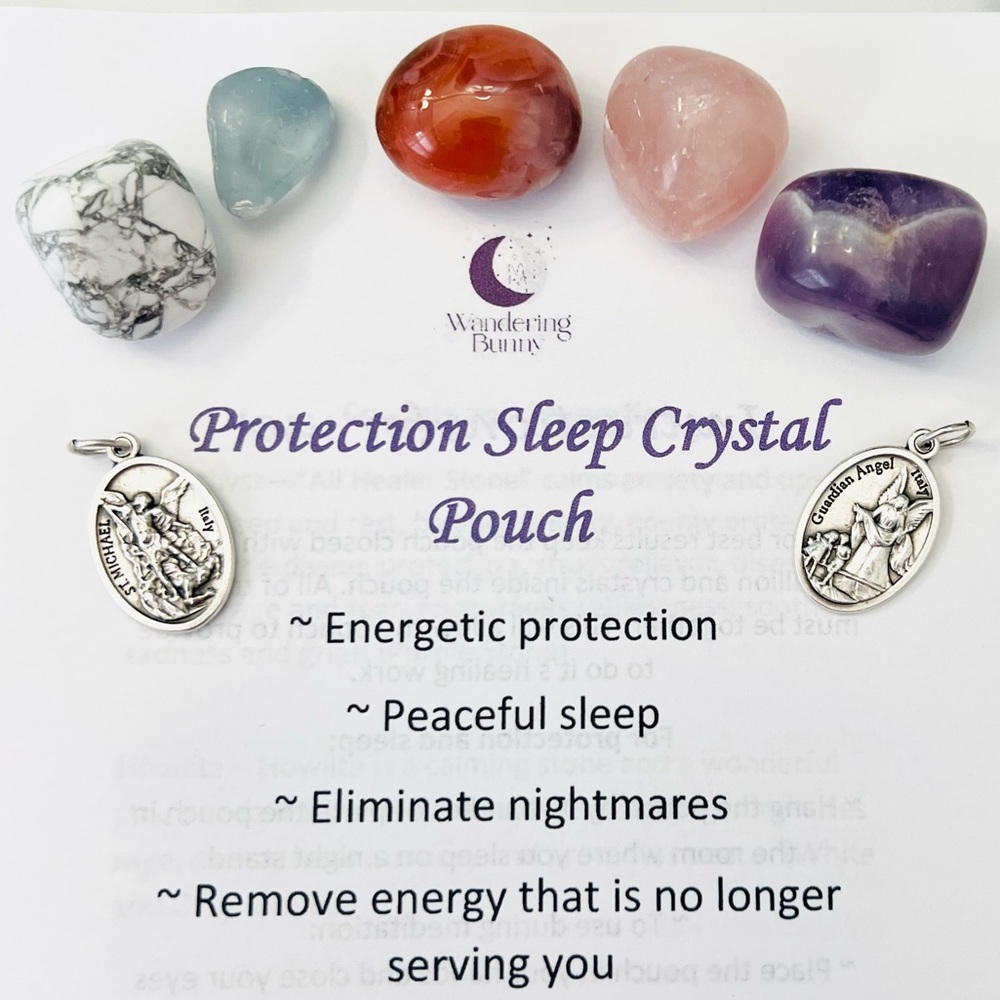 Protection and Sleep Crystal Set, Handmade by Wandering Bunny LLC
